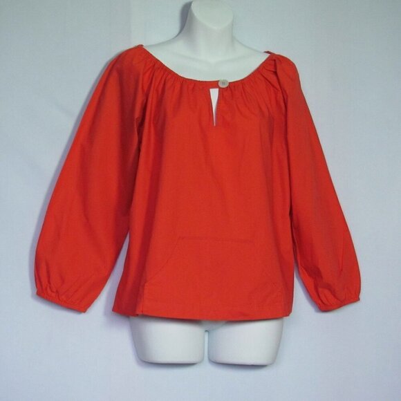 Marc Jacobs Women Top Blouse Size Medium Burnt Orange keyhole Opening - Picture 1 of 3